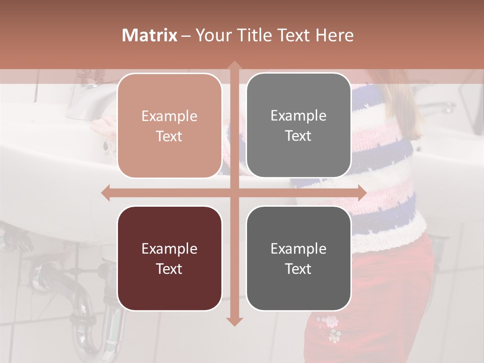 Small Girl Washing Her Hands In The Bathroom PowerPoint Template