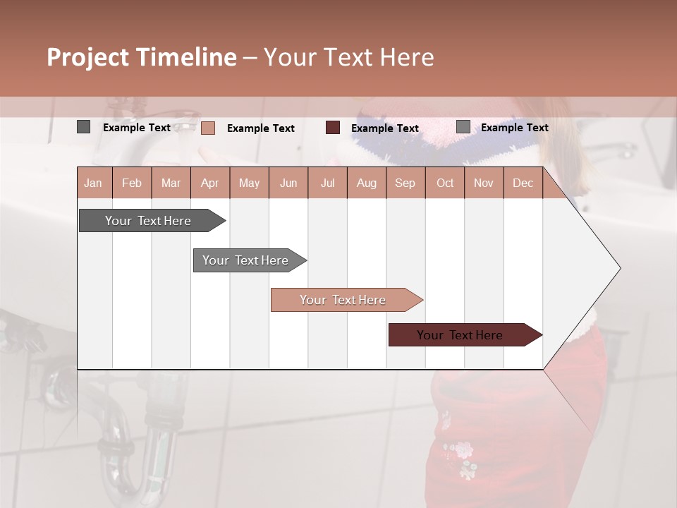 Small Girl Washing Her Hands In The Bathroom PowerPoint Template