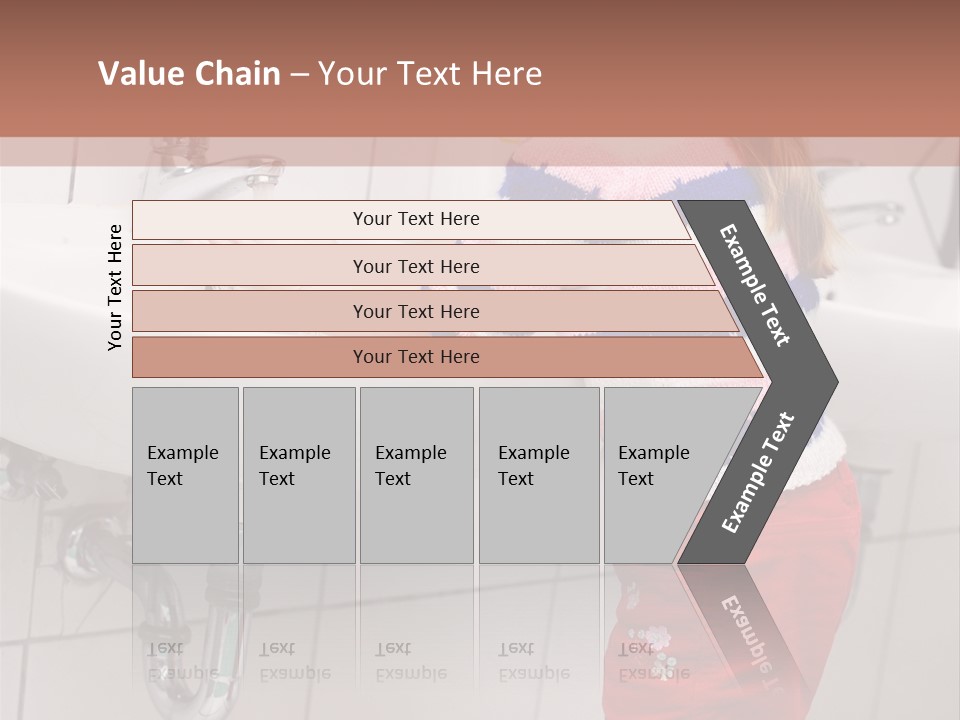 Small Girl Washing Her Hands In The Bathroom PowerPoint Template