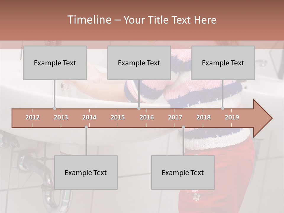 Small Girl Washing Her Hands In The Bathroom PowerPoint Template