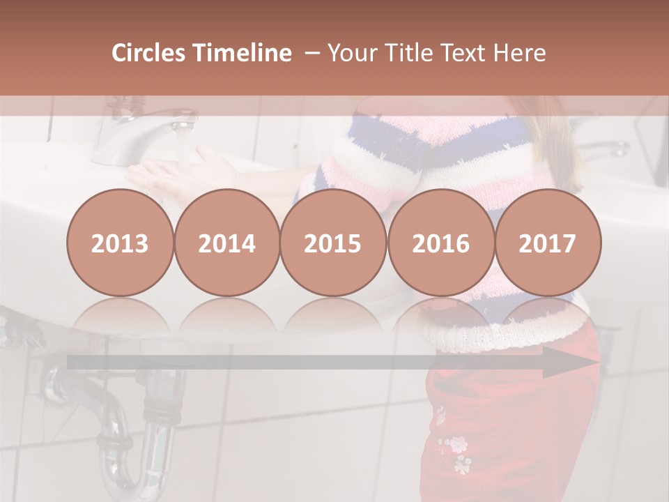 Small Girl Washing Her Hands In The Bathroom PowerPoint Template