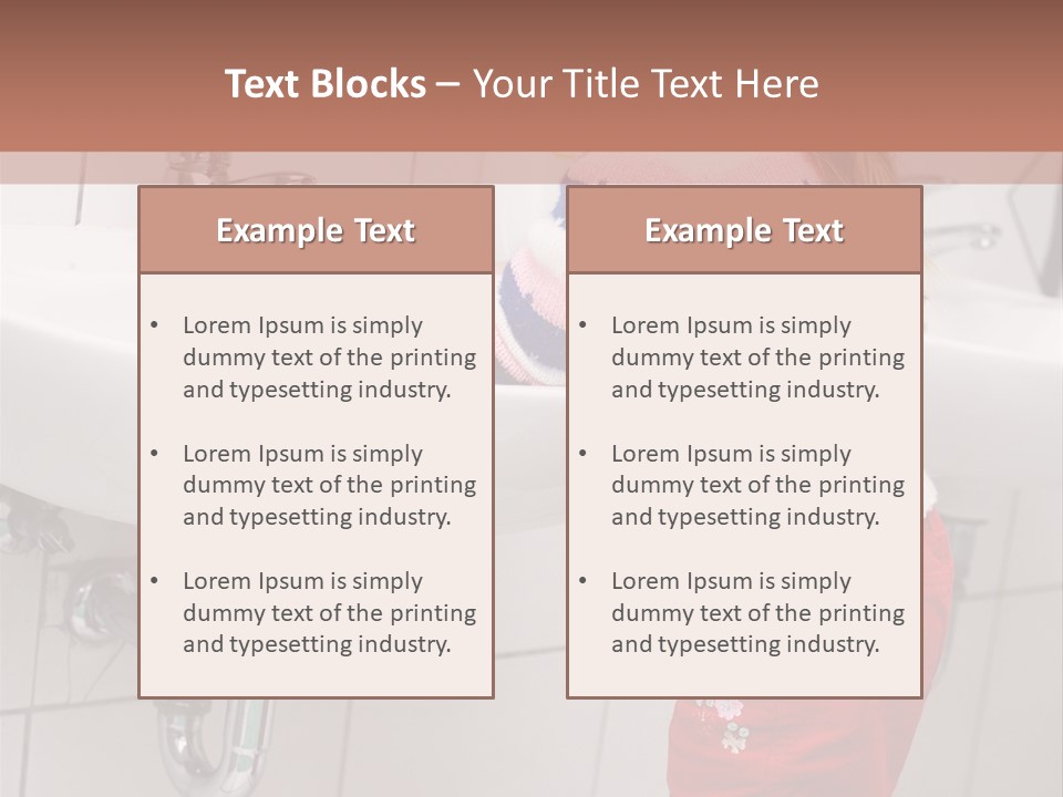 Small Girl Washing Her Hands In The Bathroom PowerPoint Template