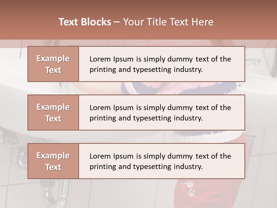 Small Girl Washing Her Hands In The Bathroom PowerPoint Template