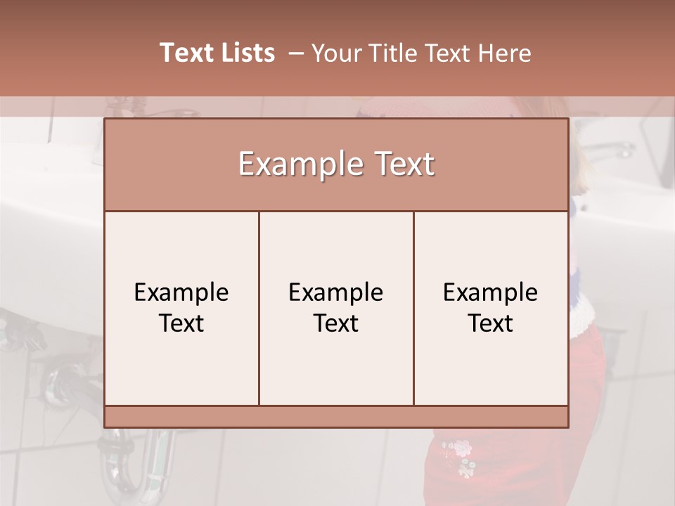 Small Girl Washing Her Hands In The Bathroom PowerPoint Template