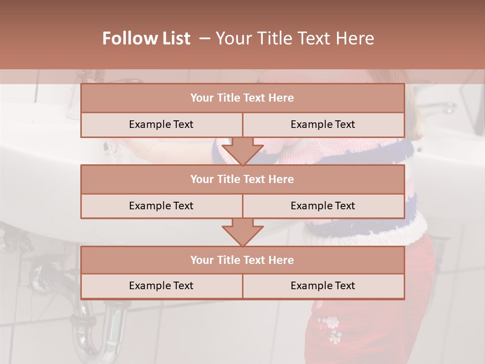 Small Girl Washing Her Hands In The Bathroom PowerPoint Template