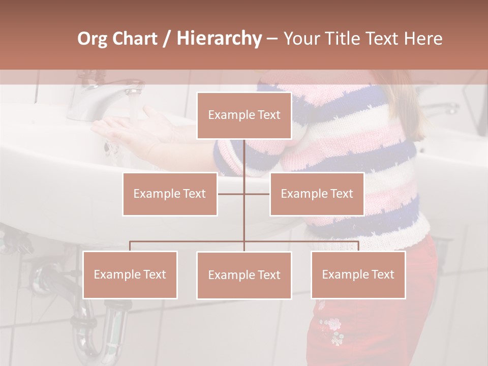 Small Girl Washing Her Hands In The Bathroom PowerPoint Template