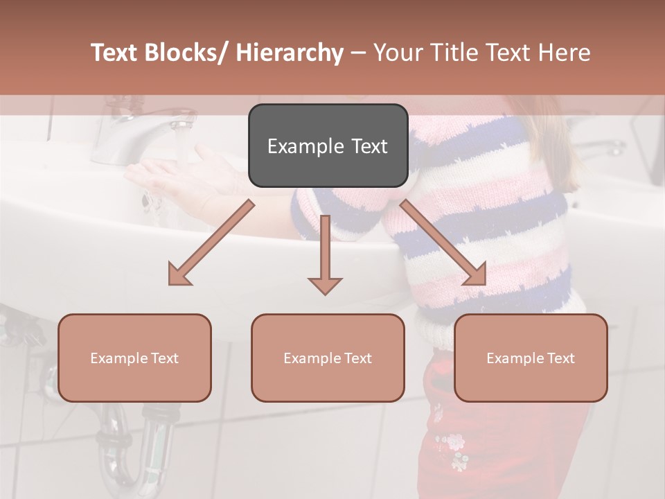 Small Girl Washing Her Hands In The Bathroom PowerPoint Template