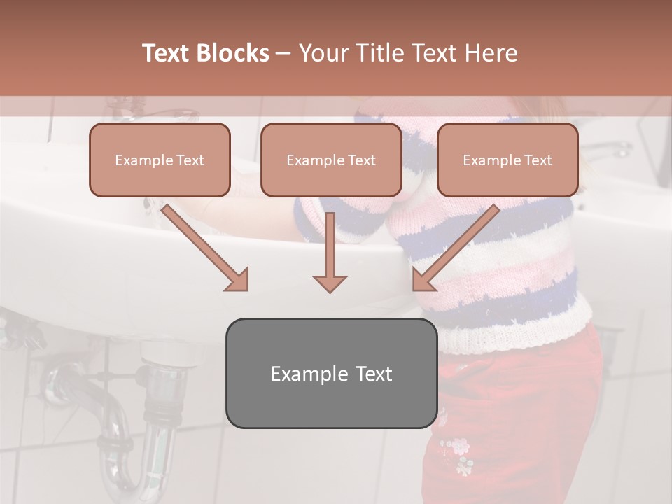Small Girl Washing Her Hands In The Bathroom PowerPoint Template