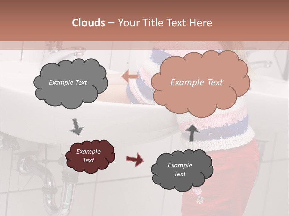 Small Girl Washing Her Hands In The Bathroom PowerPoint Template