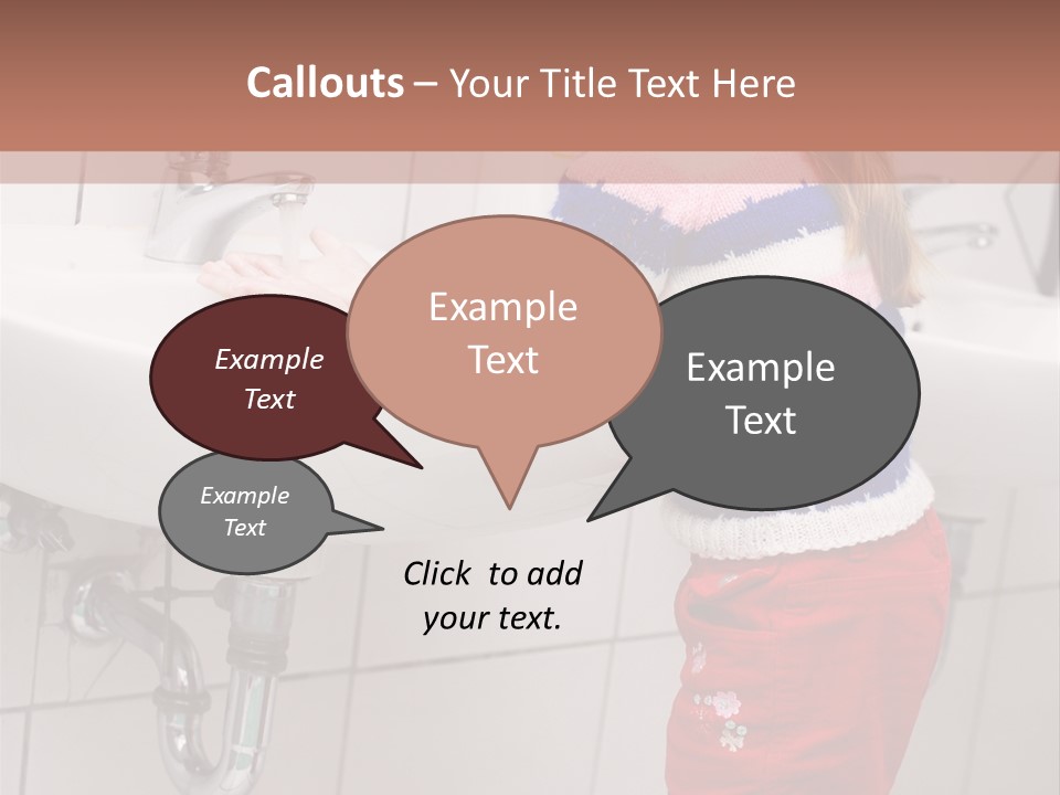 Small Girl Washing Her Hands In The Bathroom PowerPoint Template