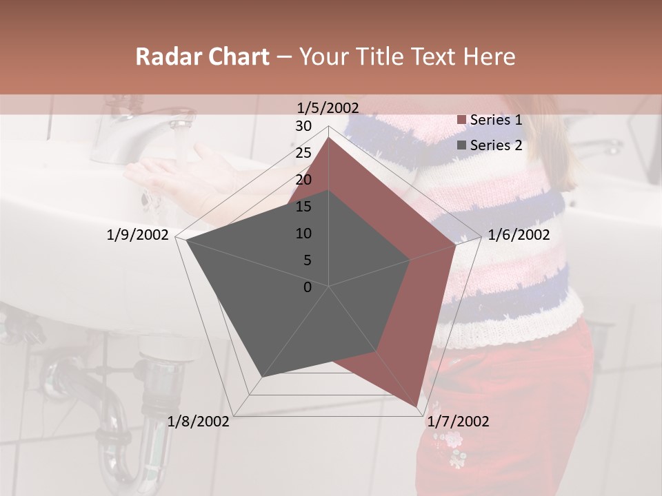 Small Girl Washing Her Hands In The Bathroom PowerPoint Template