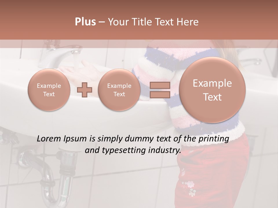 Small Girl Washing Her Hands In The Bathroom PowerPoint Template