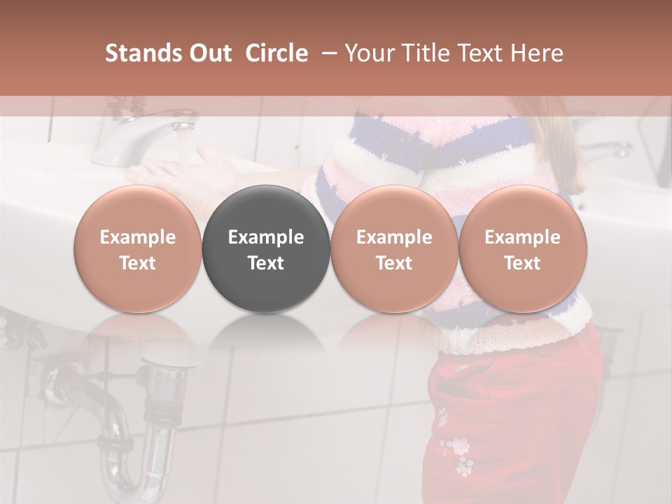 Small Girl Washing Her Hands In The Bathroom PowerPoint Template
