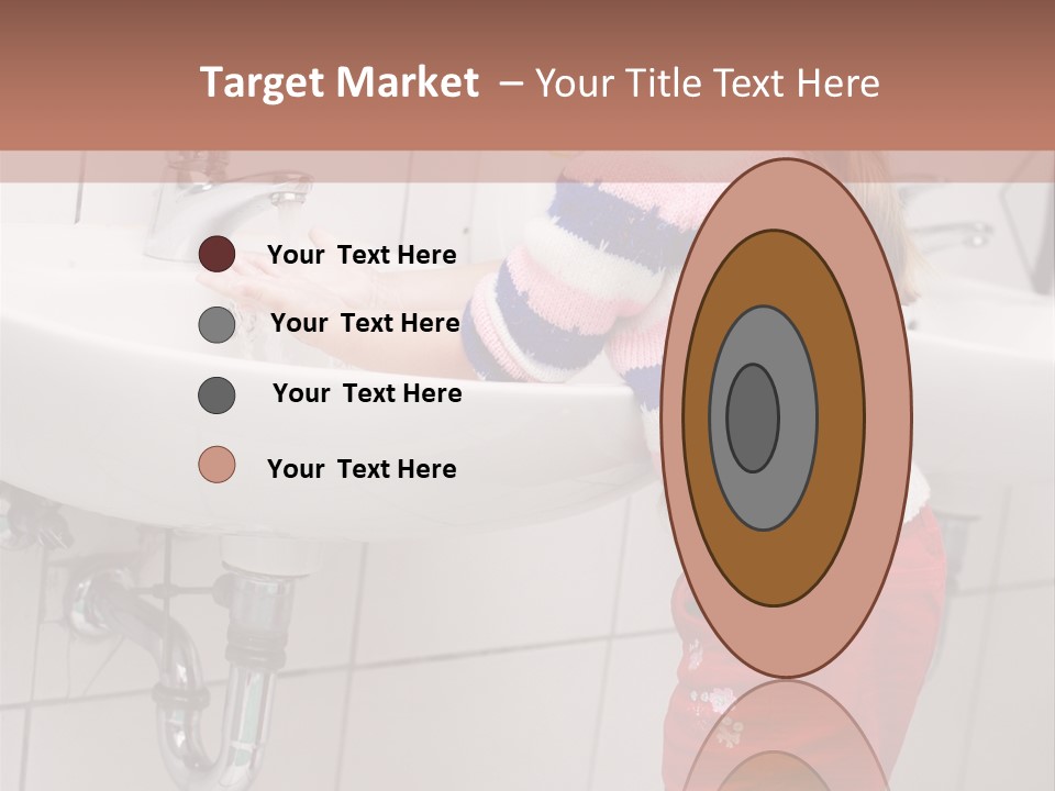 Small Girl Washing Her Hands In The Bathroom PowerPoint Template