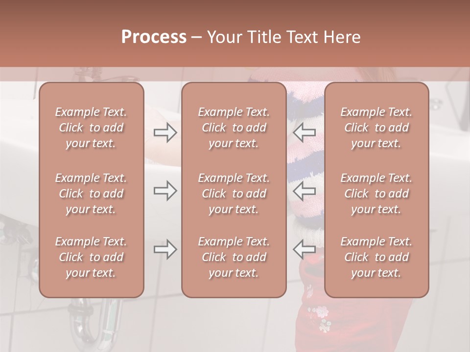 Small Girl Washing Her Hands In The Bathroom PowerPoint Template