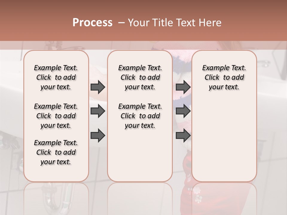 Small Girl Washing Her Hands In The Bathroom PowerPoint Template
