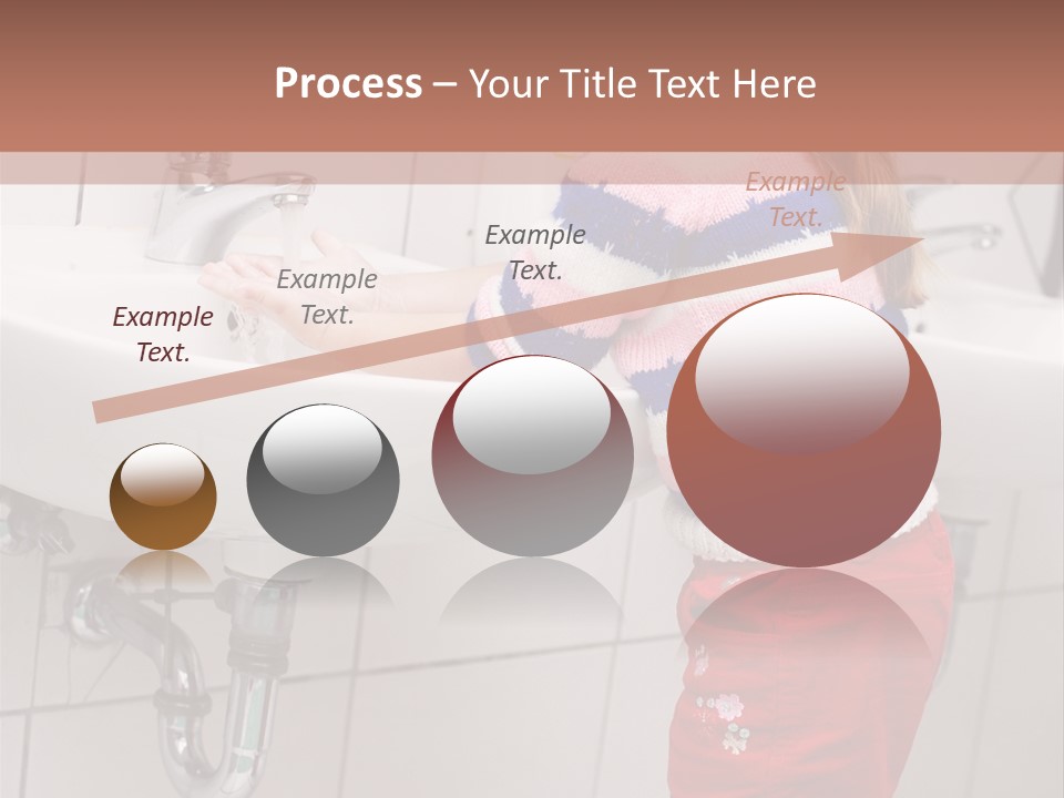 Small Girl Washing Her Hands In The Bathroom PowerPoint Template