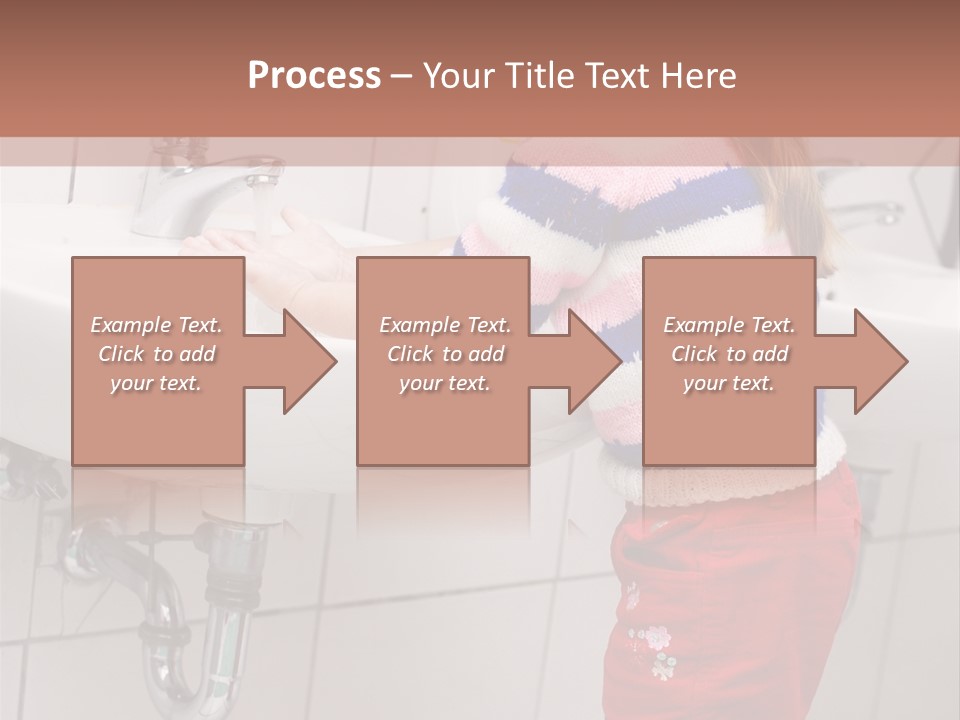 Small Girl Washing Her Hands In The Bathroom PowerPoint Template