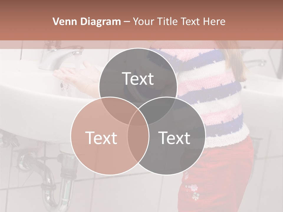 Small Girl Washing Her Hands In The Bathroom PowerPoint Template