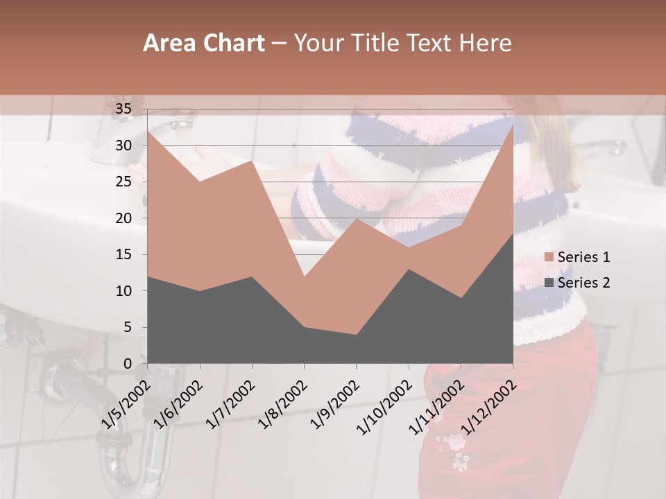 Small Girl Washing Her Hands In The Bathroom PowerPoint Template