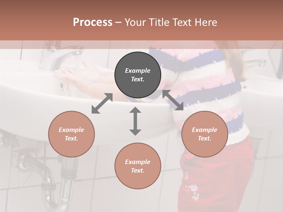 Small Girl Washing Her Hands In The Bathroom PowerPoint Template