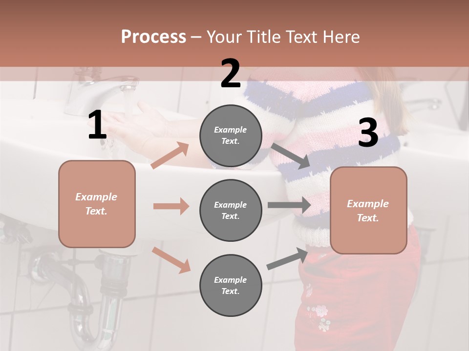 Small Girl Washing Her Hands In The Bathroom PowerPoint Template