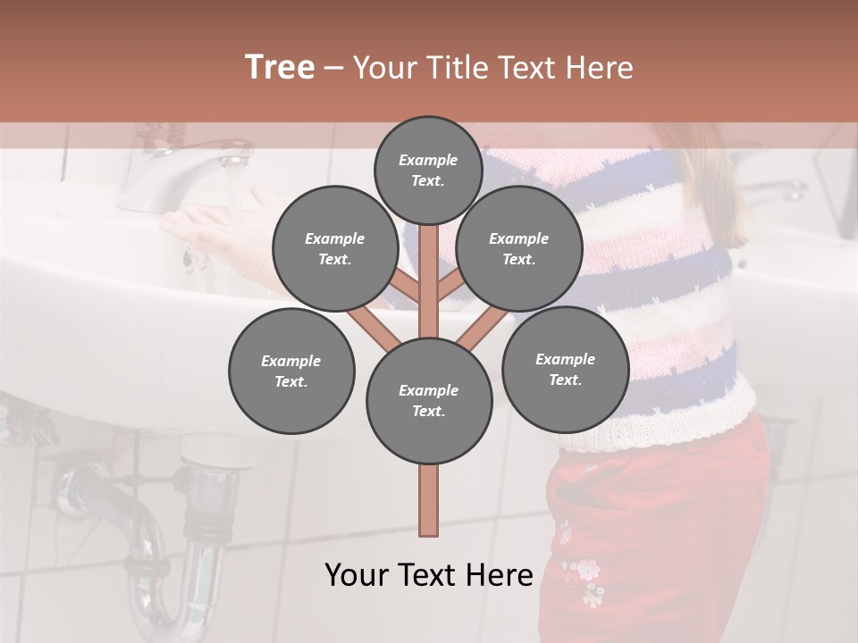 Small Girl Washing Her Hands In The Bathroom PowerPoint Template