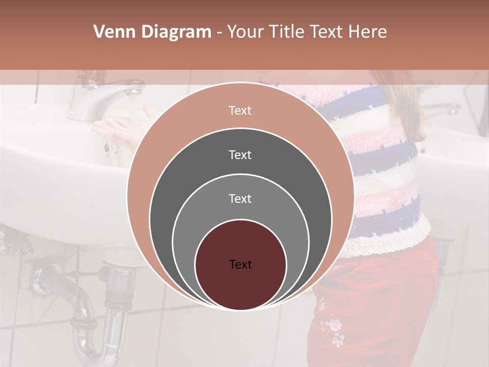 Small Girl Washing Her Hands In The Bathroom PowerPoint Template