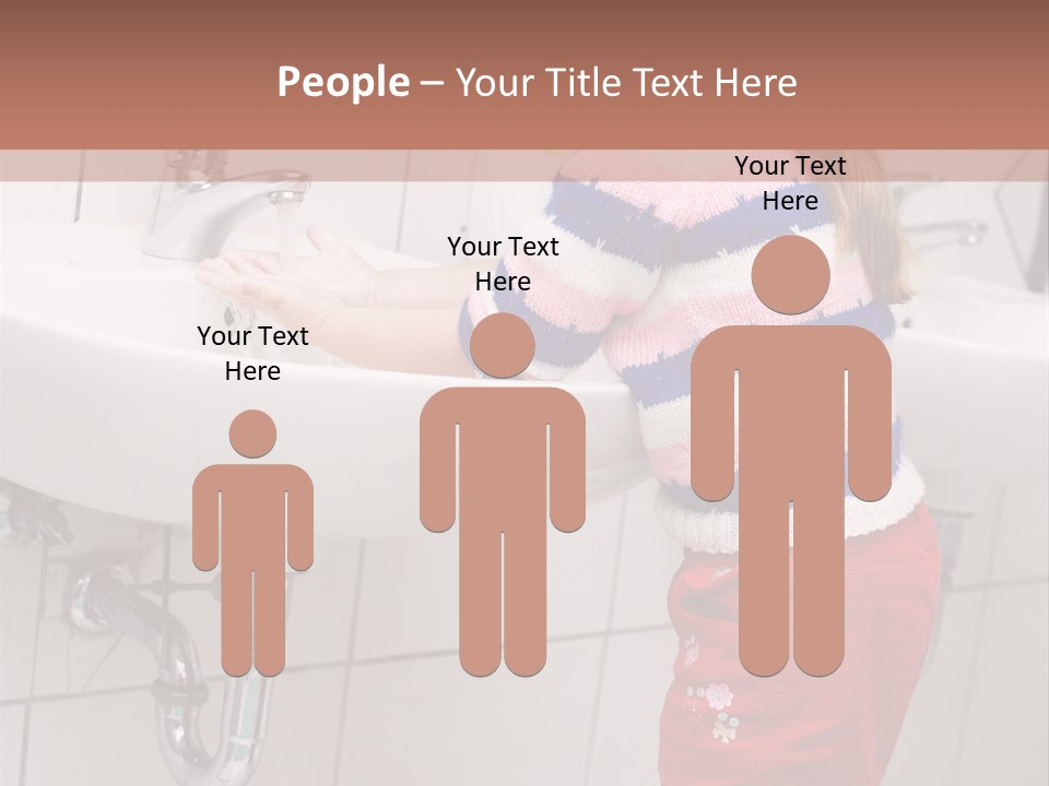 Small Girl Washing Her Hands In The Bathroom PowerPoint Template