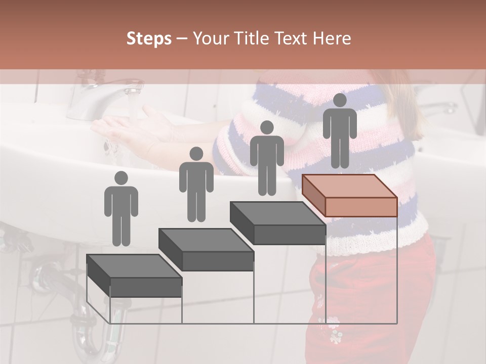 Small Girl Washing Her Hands In The Bathroom PowerPoint Template