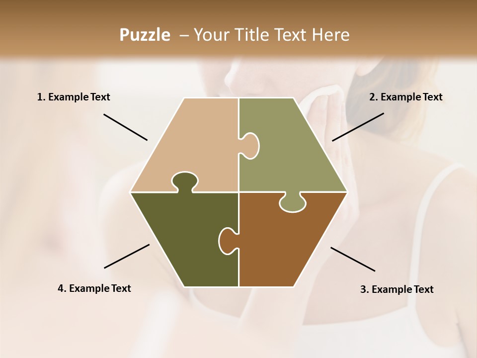 Young Woman Using A Cotton Pad To Remove Her Make-Up PowerPoint Template