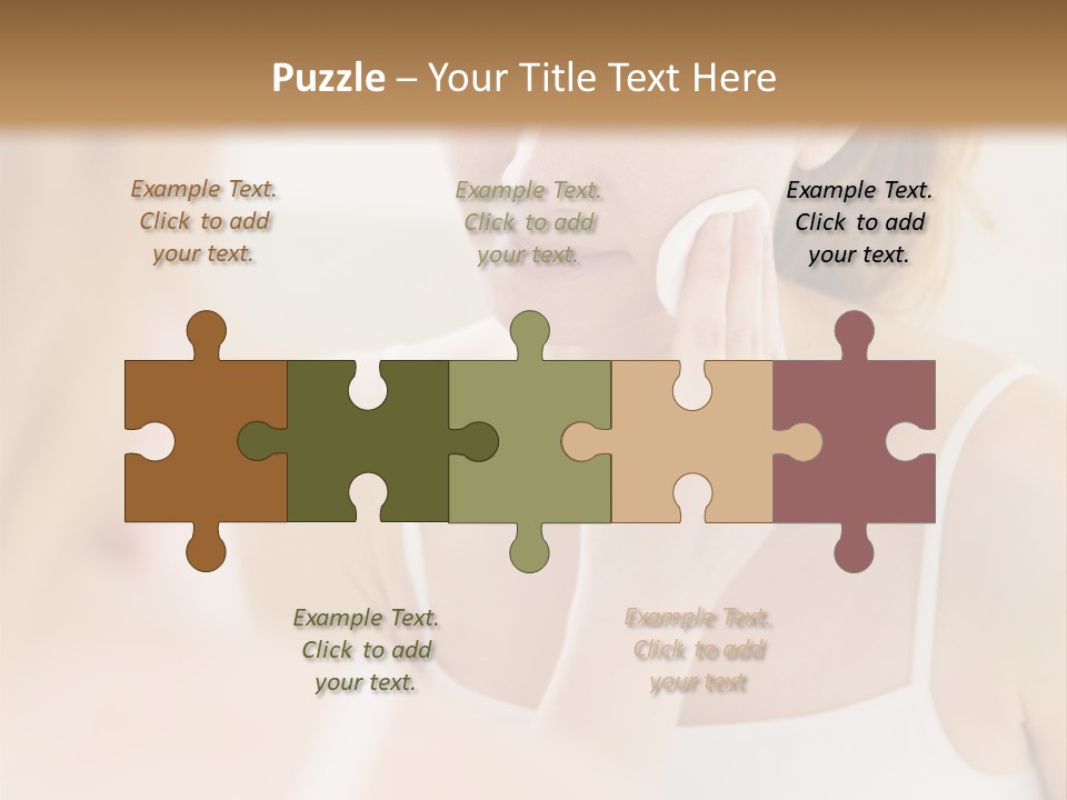 Young Woman Using A Cotton Pad To Remove Her Make-Up PowerPoint Template