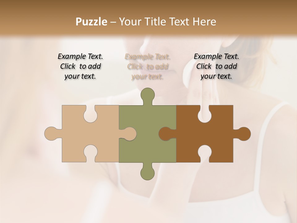 Young Woman Using A Cotton Pad To Remove Her Make-Up PowerPoint Template