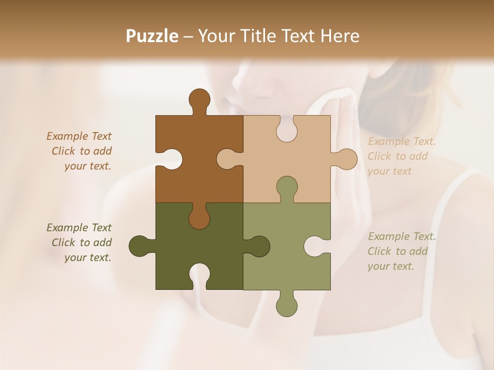 Young Woman Using A Cotton Pad To Remove Her Make-Up PowerPoint Template