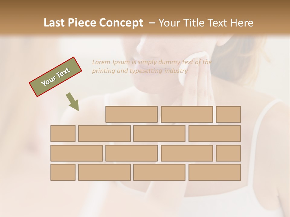 Young Woman Using A Cotton Pad To Remove Her Make-Up PowerPoint Template