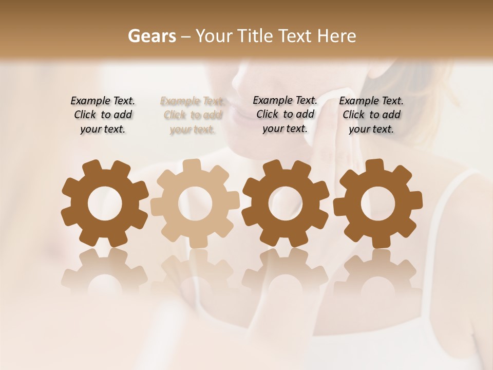 Young Woman Using A Cotton Pad To Remove Her Make-Up PowerPoint Template