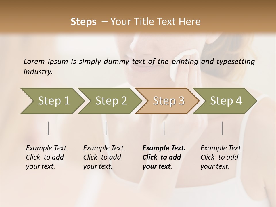 Young Woman Using A Cotton Pad To Remove Her Make-Up PowerPoint Template