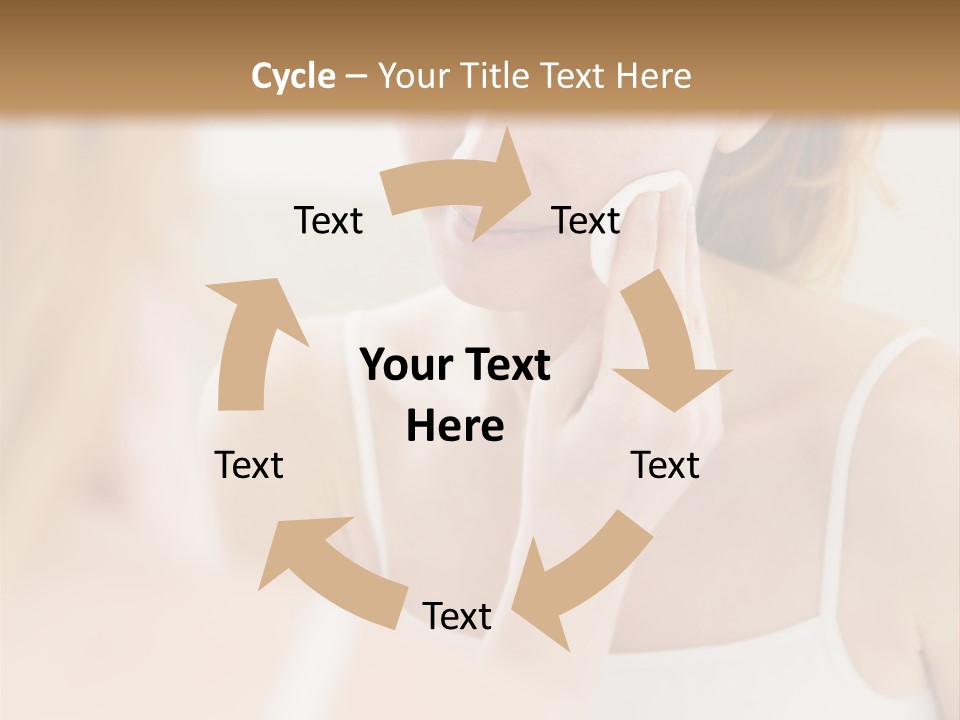 Young Woman Using A Cotton Pad To Remove Her Make-Up PowerPoint Template