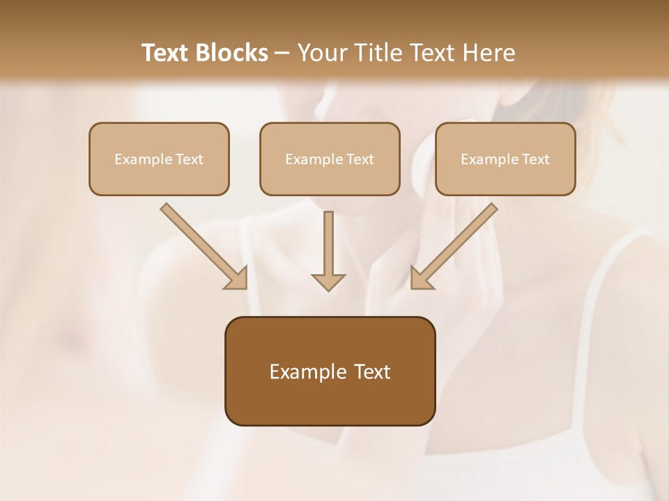 Young Woman Using A Cotton Pad To Remove Her Make-Up PowerPoint Template