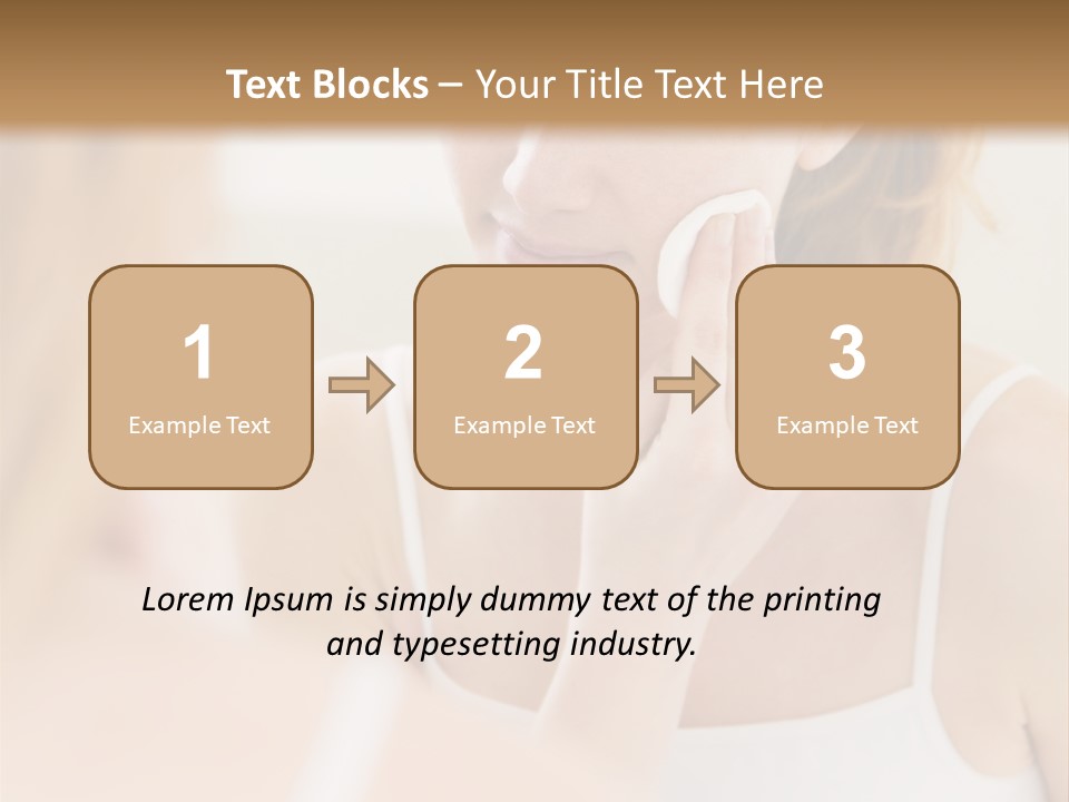 Young Woman Using A Cotton Pad To Remove Her Make-Up PowerPoint Template