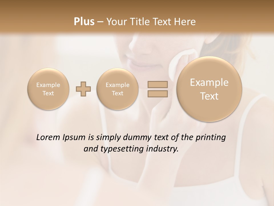 Young Woman Using A Cotton Pad To Remove Her Make-Up PowerPoint Template