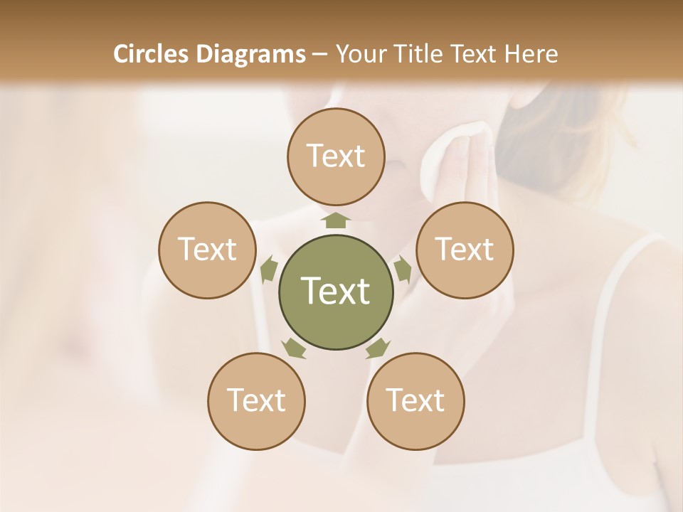 Young Woman Using A Cotton Pad To Remove Her Make-Up PowerPoint Template