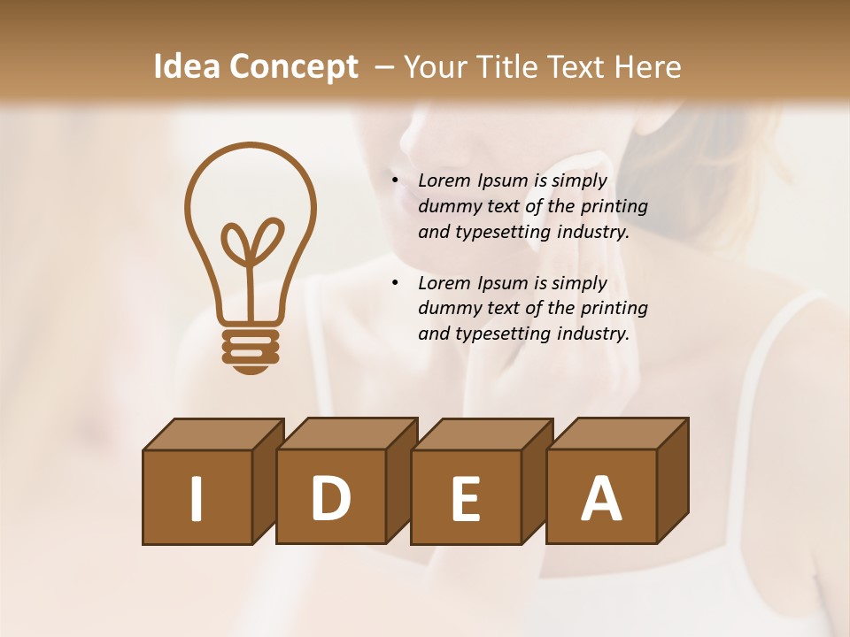 Young Woman Using A Cotton Pad To Remove Her Make-Up PowerPoint Template