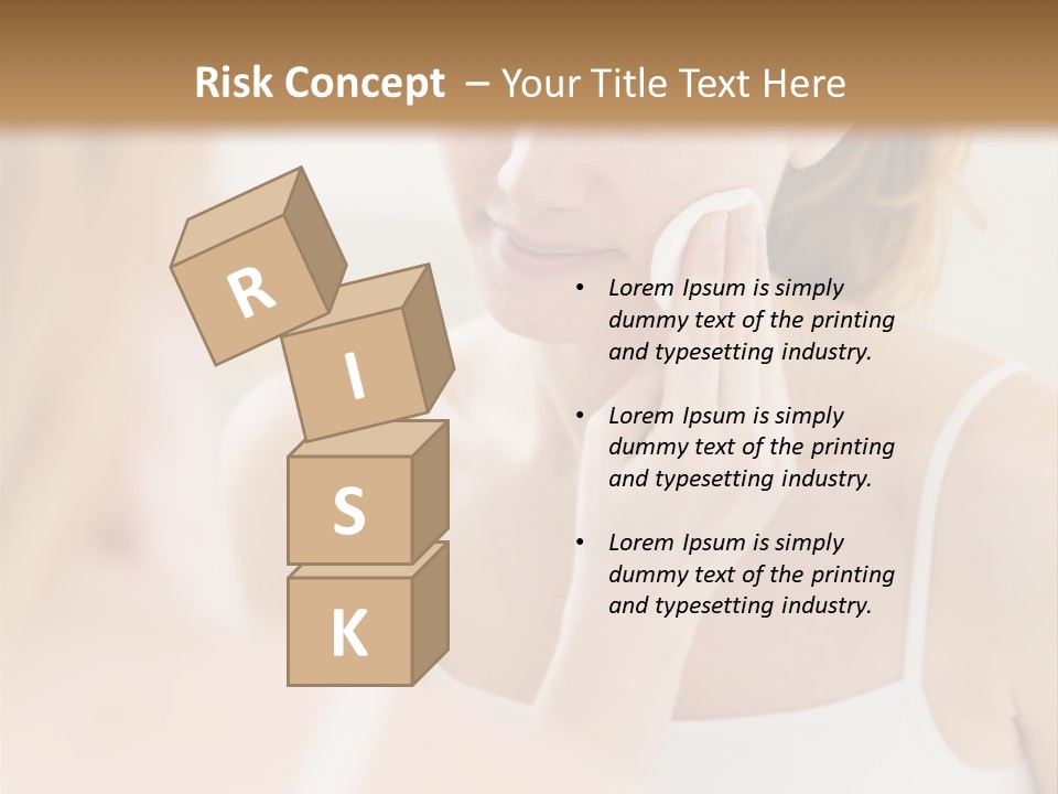 Young Woman Using A Cotton Pad To Remove Her Make-Up PowerPoint Template