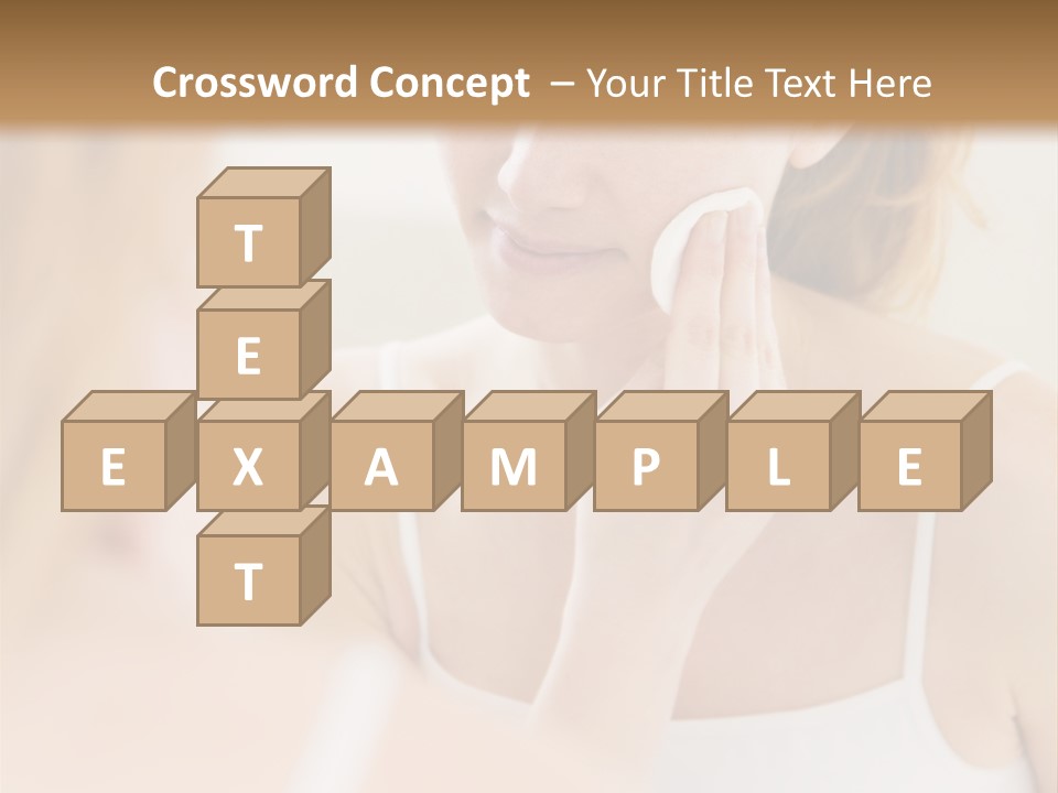 Young Woman Using A Cotton Pad To Remove Her Make-Up PowerPoint Template