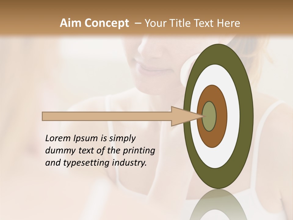 Young Woman Using A Cotton Pad To Remove Her Make-Up PowerPoint Template