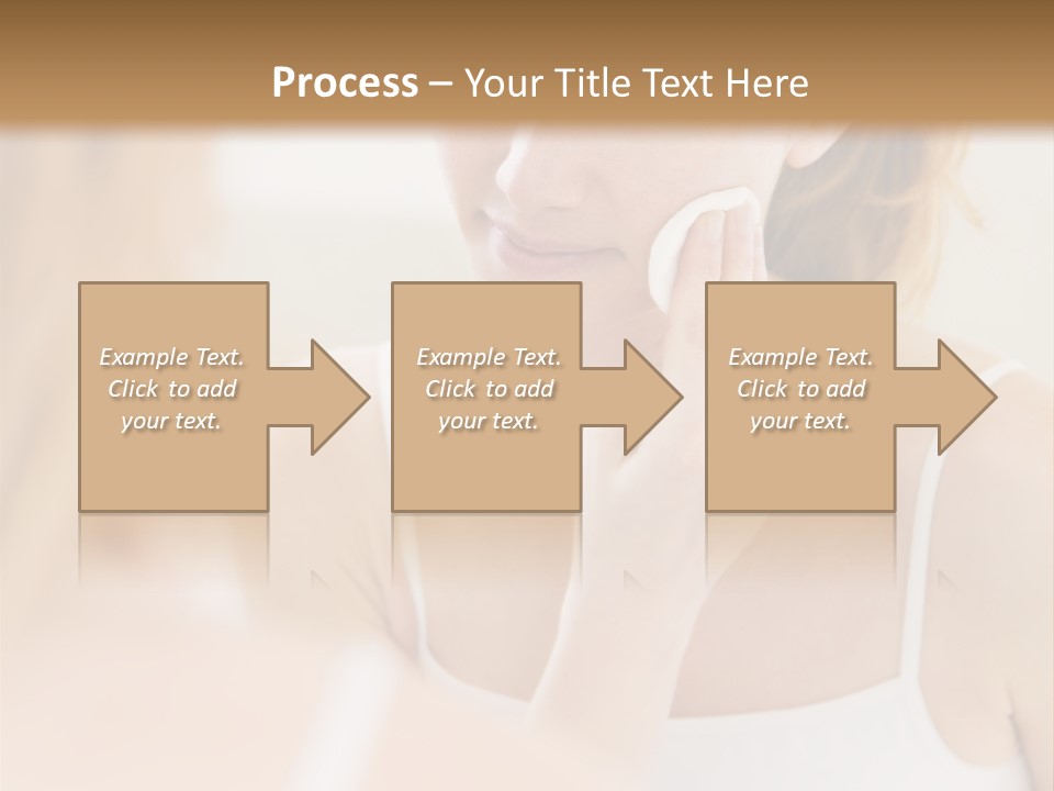 Young Woman Using A Cotton Pad To Remove Her Make-Up PowerPoint Template
