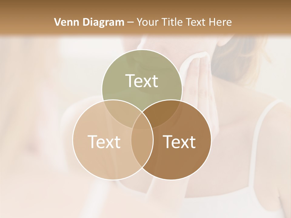 Young Woman Using A Cotton Pad To Remove Her Make-Up PowerPoint Template