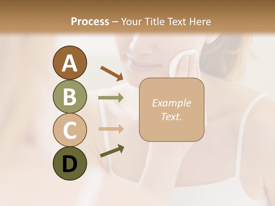 Young Woman Using A Cotton Pad To Remove Her Make-Up PowerPoint Template