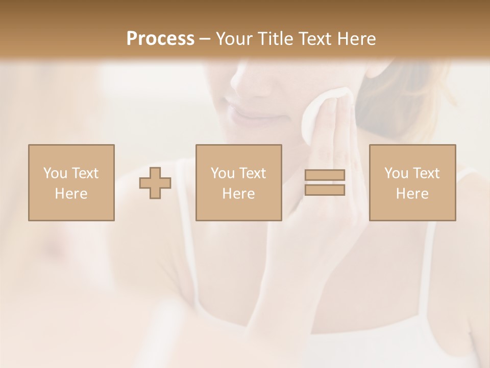 Young Woman Using A Cotton Pad To Remove Her Make-Up PowerPoint Template